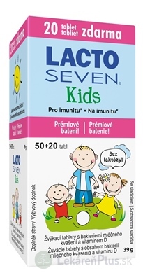 Vitabalans LACTOSEVEN Kids žuvacie tablety 50+20 zdarma (70 ks)