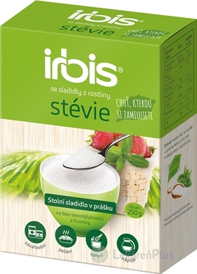 irbis stévia práškové stolové sladidlo 1x250 g