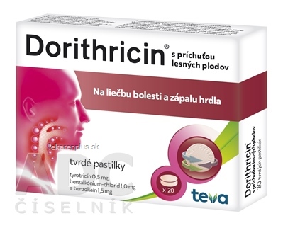Dorithricin s príchuťou lesných plodov pas ord 0,5 mg/1,0 mg/1,5 mg (blis.PVC/PCTFE/PVC/Al) 1x20 ks