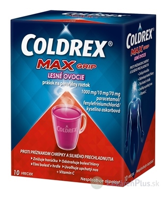 COLDREX MAXGRIP LESNÉ OVOCIE plo por 7,6 g (vre.papier/PE/Al/SURLYN) 1x10 ks