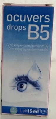 Ocuvers drops B5 očné kvapky s provitamínom B5, 1x15 ml