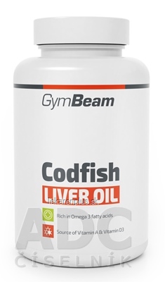 GymBeam Codfish liver oil cps olej z treščej pečene 1x90 ks