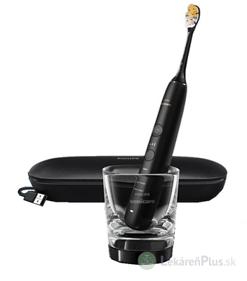 Philips Sonicare DiamondClean 9000 Black NG elektrická sonická zubná kefka (HX9911/17) s nabíjacím puzdrom a pohárom, čierna, 1x1 set