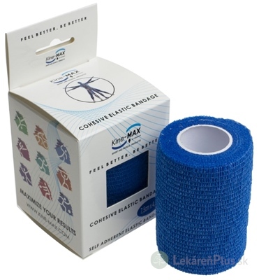 Kine-MAX Cohesive Elastic Bandage elastické samofixačné ovínadlo, 7,5cm x 4,5m, modré 1x1 ks