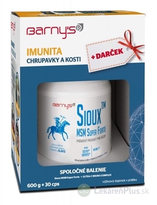 Barnys Sioux MSM Super Forte + Darček ULTRA-C IMUNO COMPLEX cps 30 ks + Sioux prášok 600 g, 1x1 set