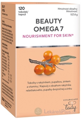 VITABALANS BEAUTY OMEGA-7 cps s rakytníkom, pupalkou a zinkom 1x120 ks