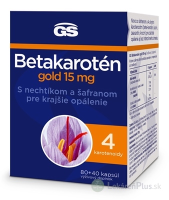 GS Betakarotén gold 15 mg cps s nechtíkom a šafranom 80+40 (120 ks)