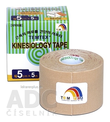 TEMTEX KINESOLOGY TAPE TOURMALINE tejpovacia páska, 5 cm x 5 m, béžová 1x1 ks
