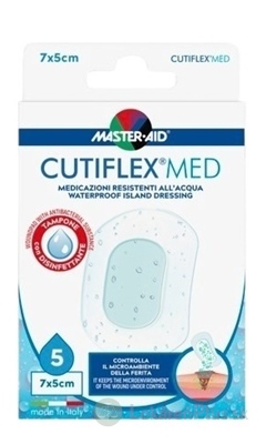 MASTER AID CUTIFLEX MED Rýchloobväz transparentné sterilné vodeodolné krytie na rany (7x5 cm) 1x5 ks