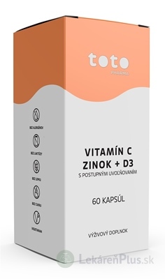 TOTO VITAMÍN C + ZINOK + D3 cps s postupným uvoľňovaním 1x60 ks