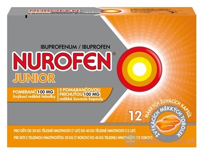 NUROFEN Junior s pomarančovou príchuťou 100 mg cps mdl (blis.PVC/PE/PVDC/Al) 1x12 ks