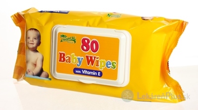 HYGIENICKÉ UTIERKY BABY WIPES S VITAMÍNOM E vlhčené obrúsky 1x80 ks