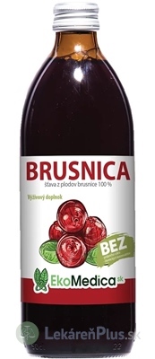 EkoMedica SK BRUSNICA šťava z plodov brusnice 100% 1x500 ml