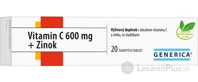 GENERICA Vitamin C 600 mg + Zinok tbl eff 1x20 ks