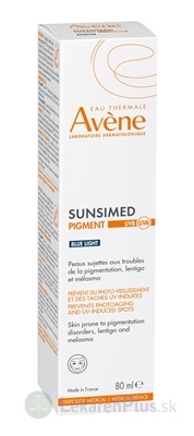 AVENE SUNSIMED PIGMENT, SPF 50+ prevencia fotostarnutia a škvŕn od UV žiarenia 1x80 ml