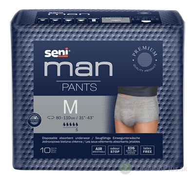 Seni Man PANTS Medium nohavičky absorpčné pre mužov (pás 80-110 cm, savosť 1000 ml) 1x10 ks