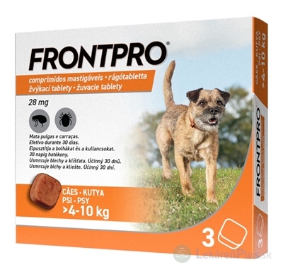 FRONTPRO 28 mg žuvacie tablety pre psy (4 - 10 kg) 1x3 ks