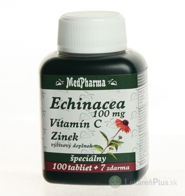 MedPharma ECHINACEA 100MG, VITAMÍN C, ZINOK tbl 100+7 zadarmo (107 ks)