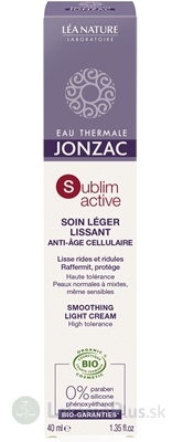 JONZAC Sublimactive ĽAHKÝ KRÉM  BIO proti starnutiu pleti a vráskam 1x40 ml