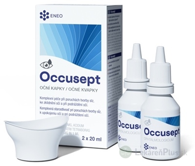 Occusept ENEO očné kvapky, s vaničkou, 2x20 ml