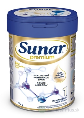 Sunar Premium 1 počiatočná mliečna výživa (od narodenia) 1x700 g