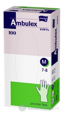 Ambulex rukavice VINYL veľ. M, nesterilné, nepúdrované 1x100 ks