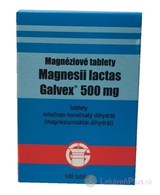 Magnesii lactas Galvex 500 mg tbl 0,5 g (obal PE) 1x100 ks