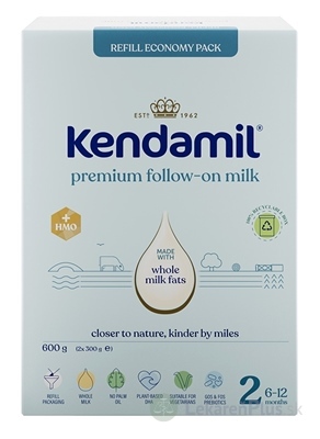 KENDAMIL Premium 2 HMO+ následná mliečna dojčenská výživa (od ukonč. 6. mesiaca) 1x600 g