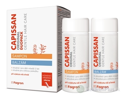 CAPISSAN ORIGINAL DUOPACK šampón 200 ml + balzam 200 ml + hrebeň, 1x1 set