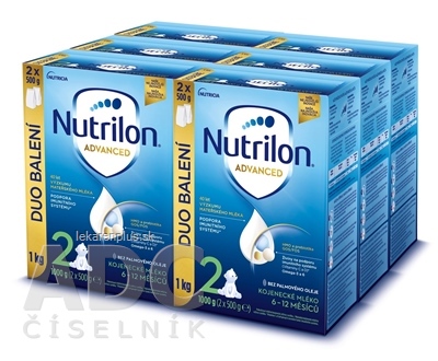 Nutrilon Advanced 2 následná mliečna dojčenská výživa v prášku (6-12 mesiacov) 6x1000 g (6000 g)