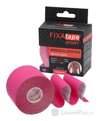 FIXAtape tejpovacia páska SPORT kinesiologická, elastická, ružová, 5cm x 5m, 1x1 ks