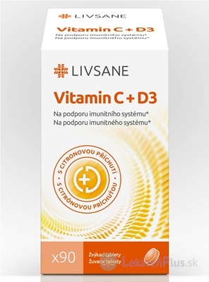 LIVSANE Vitamín C + D3 žuvacie tablety 1x90 ks