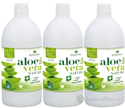Pharma Activ AloeVeraLife NATURA AKCIA šťava z aloe 99,5% (2+1 zadarmo) 3x1000 ml (3000 ml)