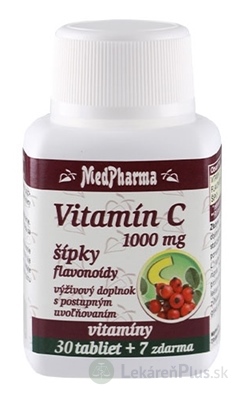 MedPharma VITAMÍN C 1000 mg so šípkami tbl (s postupným uvoľňovaním) (30+7 zadarmo) 1x37 ks