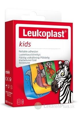 LEUKOPLAST KIDS náplasť na rany, 2 veľkosti, (inov.2020/2021) 1x12 ks
