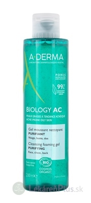 A-DERMA BIOLOGY AC Čistiaci penivý gél na pleť so sklonom k akné 1x200 ml