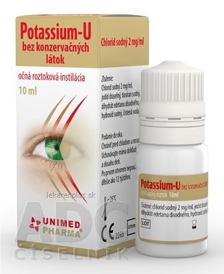 Potassium-U bez konzervačných látok očná roztoková instilácia 1x10 ml