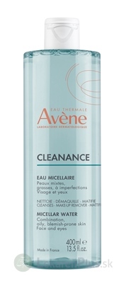 AVENE CLEANANCE MICELÁRNA VODA mastná pleť a so sklonom k nedokonalostiam (inov.2023) 1x400 ml