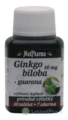 MedPharma GINKGO BILOBA + GUARANA tbl 30+7 zadarmo (37 ks)