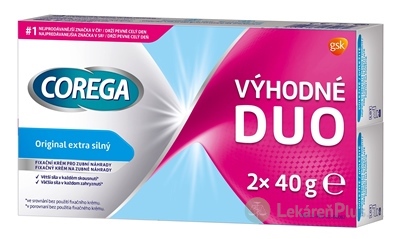 COREGA Original EXTRA SILNÝ DUOPACK fixačný krém 2x40 g