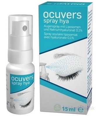 Ocuvers spray hyaluron očné kvapky v spreji, lipozómy a hyaluronát sodný, 1x15 ml