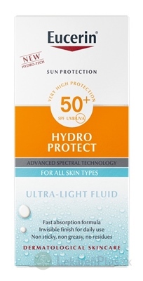 Eucerin SUN HYDRO PROTECT SPF 50+ Fluid ultra ľahký na opaľovanie 1x50 ml
