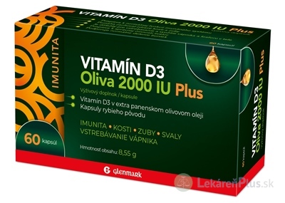 Glenmark VITAMÍN D3 Oliva 2000 IU Plus cps 1x60 ks