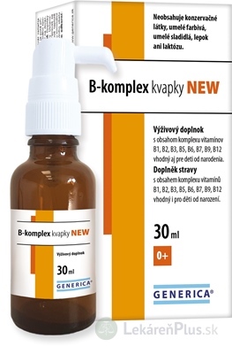 GENERICA B-komplex kvapky NEW pre deti od narodenia 1x30 ml