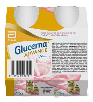 Glucerna ADVANCE 1,6 kcal jahodová príchuť 24x220 ml