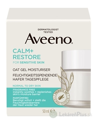 Aveeno CALM+RESTORE Oat gel moisturiser hydratačný pleťový gél s ovsom 1x50 ml
