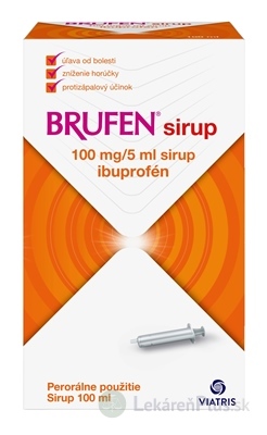 BRUFEN sirup sir (fľ.PET+striek.) 1x100 ml