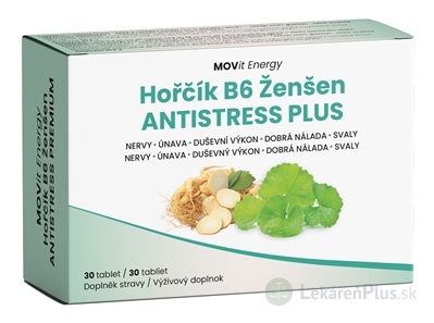 MOVit Horčík B6 Ženšen Antistress PLUS tbl 1x30 ks