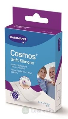 COSMOS Soft Silicone náplasť na rany, pre citlivú pokožku (6 x 10 cm) 1x5 ks