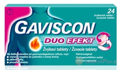 GAVISCON DUO EFEKT žuvacie tablety tbl mnd (blis.) 1x24 ks